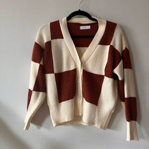 Oak and Fort checkered cardigan